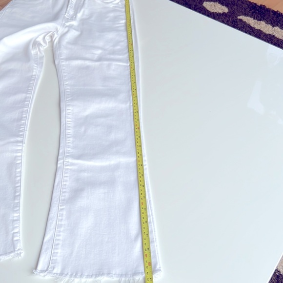Refuge white jeans high waist, kick flare, distressed hem - Picture 9 of 10